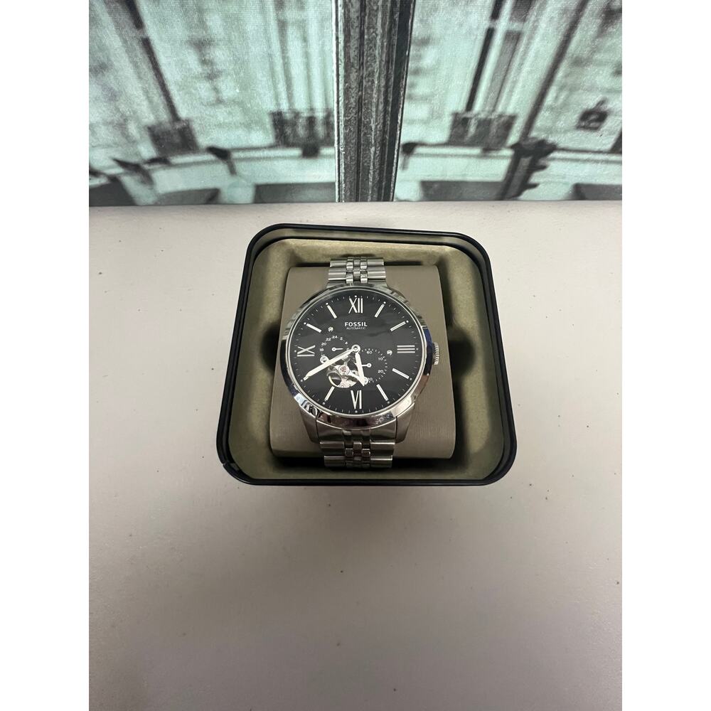 Fossil ME3107 Townsman Black Dial Silver Steel Strap Watch